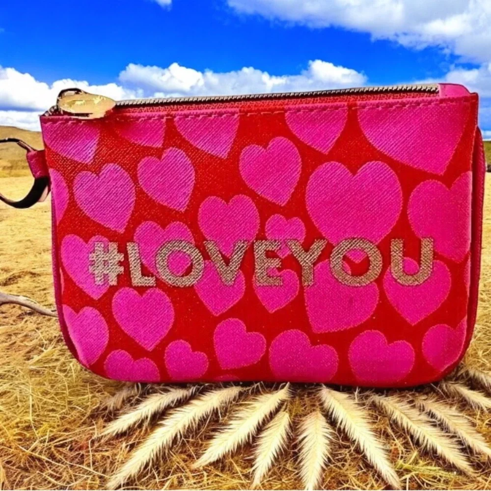 Dabney Lee Make-Up Coin Purse Bag Hash Tag # LOVE YOU